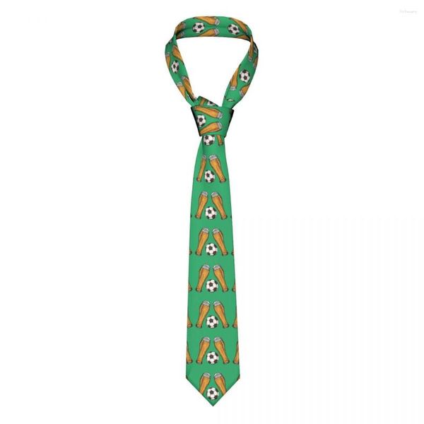 Bow Ties Bira cam kupa ve futbol topu erkekler kravat gündelik polyester 8 cm dar boyun erkek takım elbise aksesuarları kravat iş