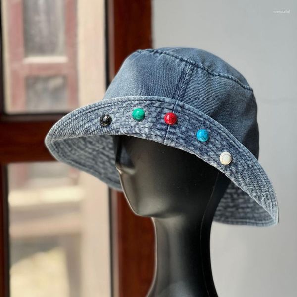 Beralar Japon küçük taze kovboy balıkçı şapkası Kadınlar yaz vintage pot moda güneş koruma flip brim visor