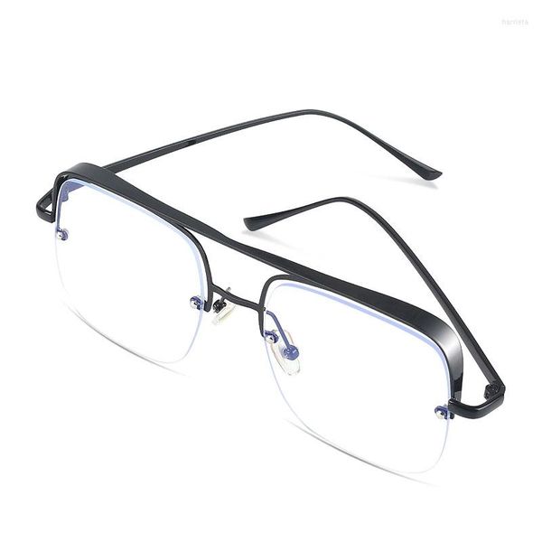 Óculos de sol Óculos anti-azuis Proteção para os olhos sem grau Feminino Versão coreana da Tide Frame Homem Espelho plano