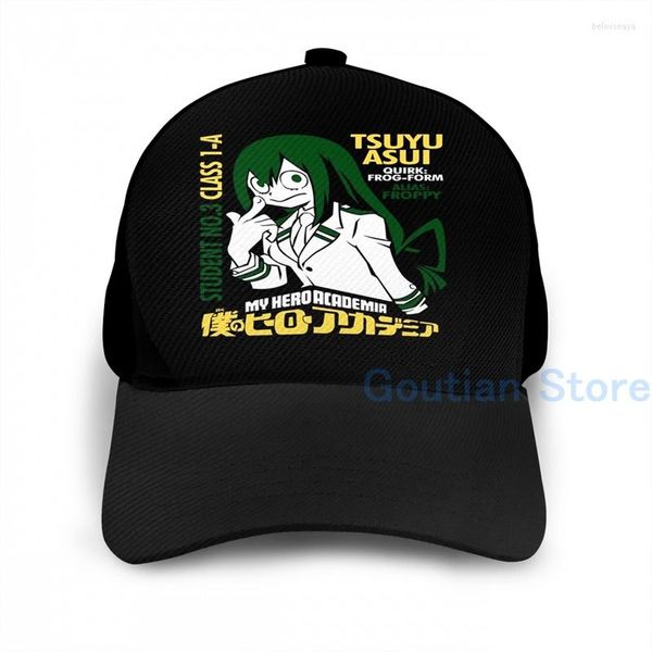Ball Caps Fashion Boku no Hero Academia - Froppy Basketball Cap Men Женщины графический принт черный унисекс для взрослых шляпу