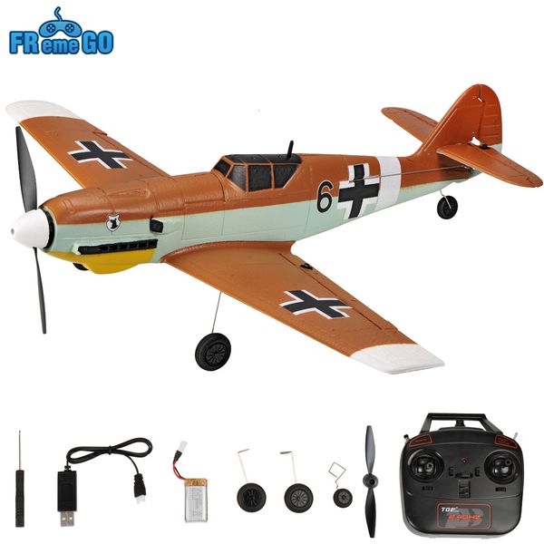 ElectricRC Aircraft BF109 RC Aereo EPP 450MM Apertura alare One-key Aerobatic 2.4G 4CH 6 assi RTF Aereo RC Aliante Aereo Giocattoli Regali 230711