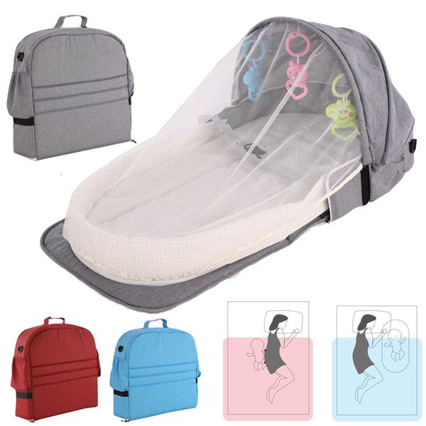 Sacos de fraldas Sacos de fraldas dobráveis para berço de viagem, cama de bebê, rede mosquiteira, carrinho de bebê, mochila, berço portátil, almofadas de dormir infantis, bolsa de múmia 230712