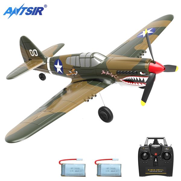 Aereo elettrico / RC P40 RC aereo 2.4GHz 4CH EPP Giroscopio a 6 assi Aereo radiocomandato un pulsante Caccia RC pneumatico rotativo tipo U RTF 761-13 regalo giocattolo 230711