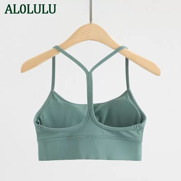 AL0LULU Roupas de ioga roupas íntimas esportivas femininas à prova de choque, lindo sutiã traseiro Y word sling colete de corrida fitness