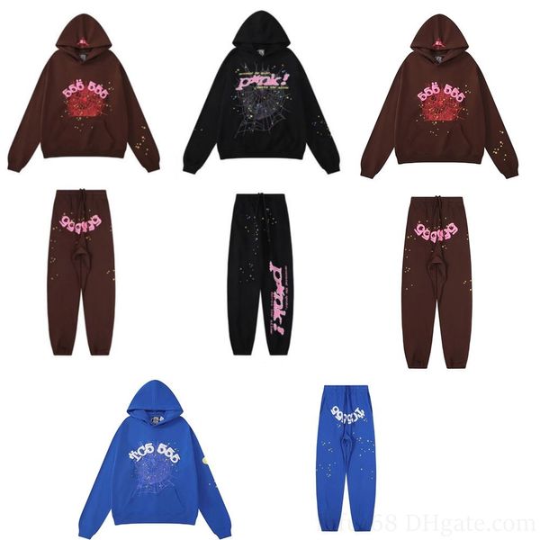 mens graphic sp5der spider felpa con cappuccio felpa con cappuccio designer felpa con cappuccio da uomo con disegni pullover blu cotone nero ricamo felpa con cappuccio set 555 Young Thug Hip Hop L S M XL