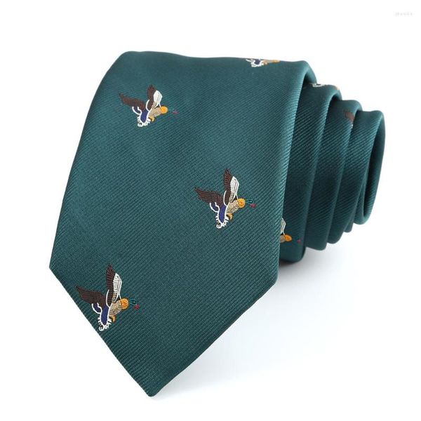 Bow Ties Komik 8cm Erkek Kravat Klasiği MAN Polyester Jacquard Ascot Business Party Corbatas Para Hombre Yeşil Aksesuarlar