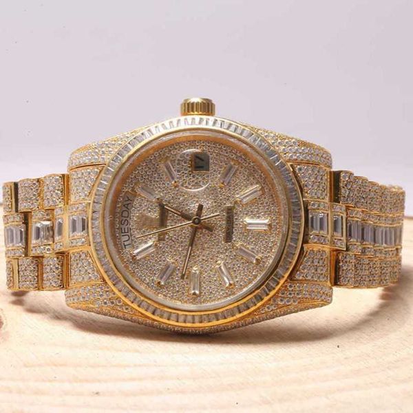 Kadınlar En İyi Uygun Fabital Saatler Erkek Kol saatleri varış markası buzlu yüksek kaliteli lüks altın orijinal özelleştirilmiş hip hop çapı elmas bilek 2voil7