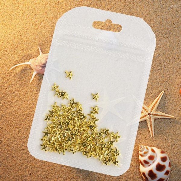 Decorazioni per nail art 100 pezzi Charms in lega di stelle marine Luxury Gold Marine Design Decorazione Gioielli fai da te Accessori per manicure 3D