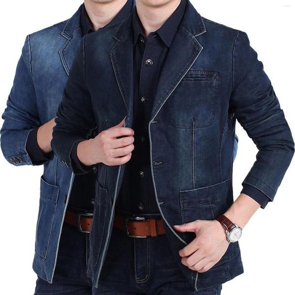 Herrenjacken Jeansjacke Männer Vintage Jean Mäntel Streetwear Fashion Umlegekragen Oberbekleidung Jaqueta Masculino
