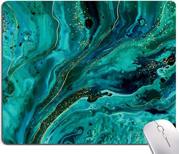 Green Marble Mouse Pad Podable Permonized Mouse Mate с дизайнерским игровым офисом дома без скольжения резиновый базовый компьютер Mouseepad