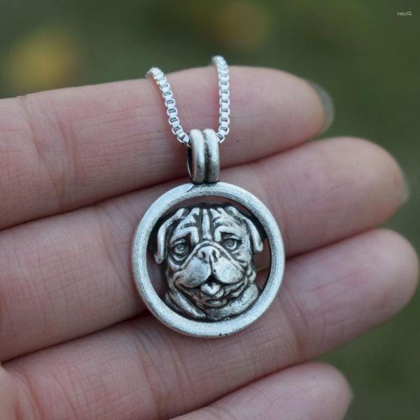 Collane con ciondolo SanLan 1 pz Collana con carlino per cani carino Regalo per amanti degli animali per gioielli da donna di razza minuscola