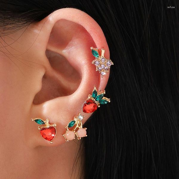 Orecchini YADA Fashion Fruit AppleStrawberryCherry orecchino per ragazze piccoli gioielli di dichiarazione di cristallo carino ER200188