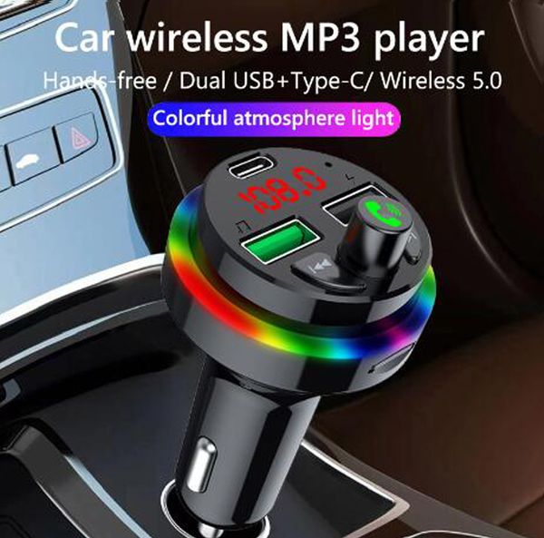 PDF16 PDF17 25W Araç Şarj Cihazı QC3.0 FM Kablosuz Verici Bluetooth 5.0 Eller Serbest Araç Kitleri TF Kart U Disk Oynatma MP3 Pansiyon Otomatik PD T Tip F17 Aksesuarlar Fast