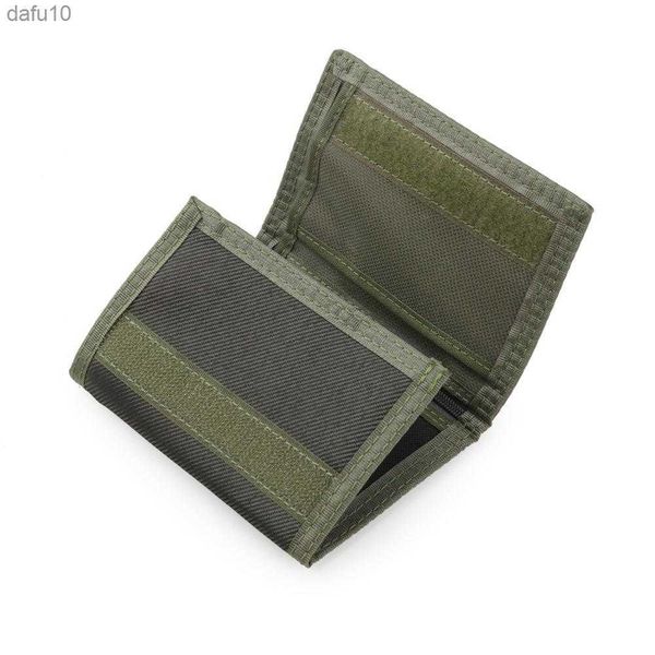 Portafoglio casual a tre ante in nylon per uomo uomo donna giovane borsa portamonete novità borsa tela portamonete con cerniera tasca porta carte d'identità studenti L230704