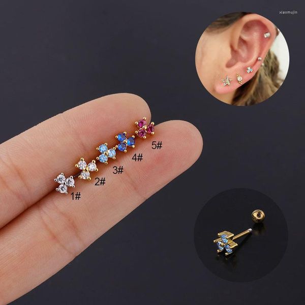 Ohrstecker 1 Stück Bunte Zirkon Für Frauen 2023 Trendy Koreanischer Modeschmuck Edelstahl Ohrring Teenager Ohrmanschetten