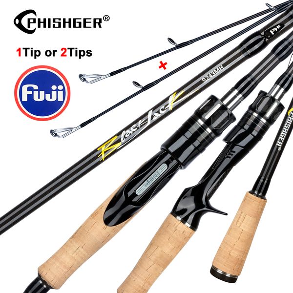 Canne da pesca per barche Canna da pesca 2 punte Canna da pesca con pistola a spruzzo Fuji 3.3/3.0/2.7/2.4/2.1/1.8 esca rotante cast 5-80g Canna da esca in carbonio T800 a 21 punti 230711