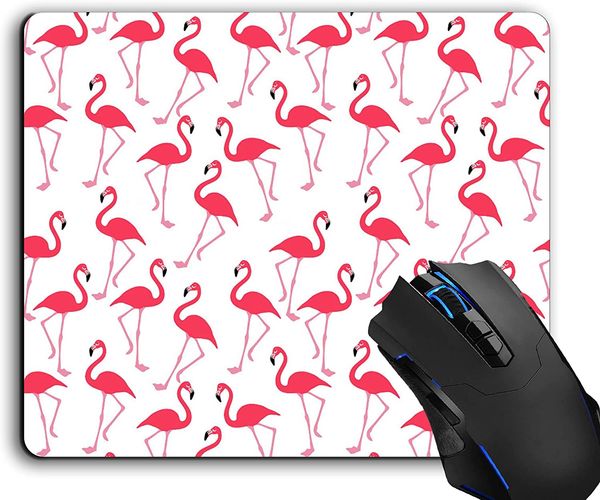 Mouse pad, rosa flamingo padrão verão mouse pads acessórios de mesa base de borracha antiderrapante, mouse pad para mouse de laptop