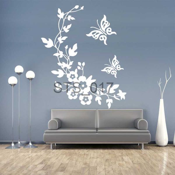 Outros adesivos decorativos borboletas flor videira adesivo de parede geladeira janela armário sala de estar papel de parede autoadesivo arte mural decoração para casa x0712