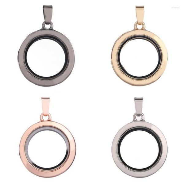 Anhänger Halsketten 1 stück 25mm Plain Runde Living Memory Floating Charms Für Po Relicario Medaillon Frauen Geschenk Schmuck Machen groß