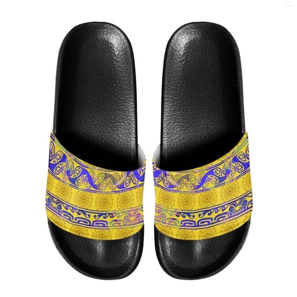 Pantofole Polinesiano Tribale Pohnpei Totem Tatuaggio Stampe Uomo Morbido Confortevole Estate Moda Casa Indoor Outdoor EVA Wear