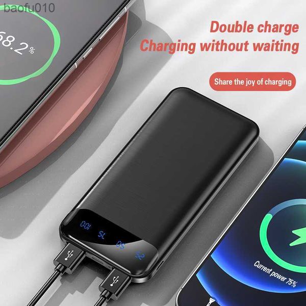 10000 mAh Tragbare USB Power Bank Für iPhone Xiaomi Samsung 5 V 2A Power Bank Schnelle Aufladen Externe Batterie Ladegerät mit display L230712