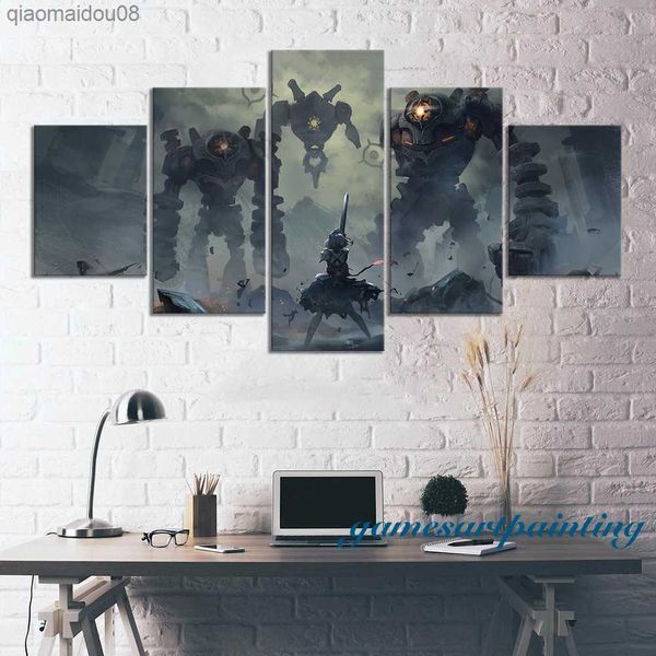 Genshin Impact Popular Video Game Papel de parede HD Pintura a óleo sobre tela Arte de parede Decoração de quarto de menino Murais de parede Decoração de casa L230704