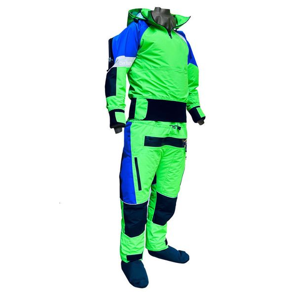 Drysuits Drysuits kapüşonlu kayık kuru elbise kürek çeken drysuit rahat diz ve koltuk pedleri Soğuk su yüzme takımında erkekler için hayatta kalma giysileri 230712