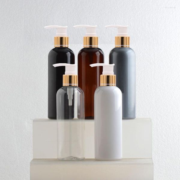 Bottiglie di stoccaggio 1 pz 300 ml Contenitore vuoto per pompa per sapone liquido per lozione per la cura personale Contenitori cosmetici in alluminio dorato