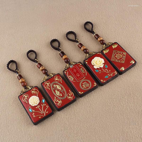Schlüsselanhänger, handgefertigte Halskette, nepalesischer buddhistischer Mala-Holzanhänger, Schlüsselanhänger, ethnisches Horn, lange Aussage, Herren- und Damenschmuck