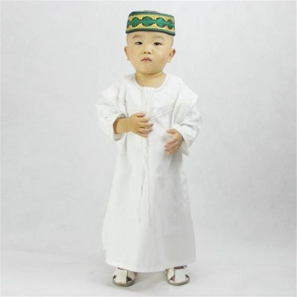 Jubba Thobe Ragazzi Abbigliamento islamico Bambini Musulmani Thobe Arabo Abaya Vestaglie per neonato Caftano Islam Abbigliamento per bambini Bambino 1-3 anni212f