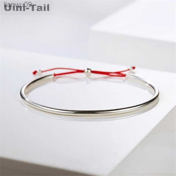 UiniTail heißer Verkauf neuer Stil 925 tibetisches Silber chinesische rote Schnur Schleife offenes Armband Modetrend süßer und romantischer Schmuck L230704