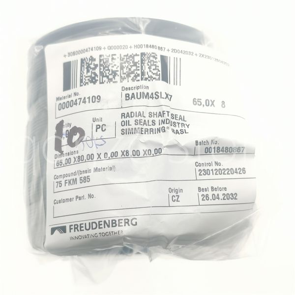 Paraolio CFW BAUM4SLX7-65-80-8 Guarnizione in gomma fluorurata 65 mm x 80 mm x 8 mm