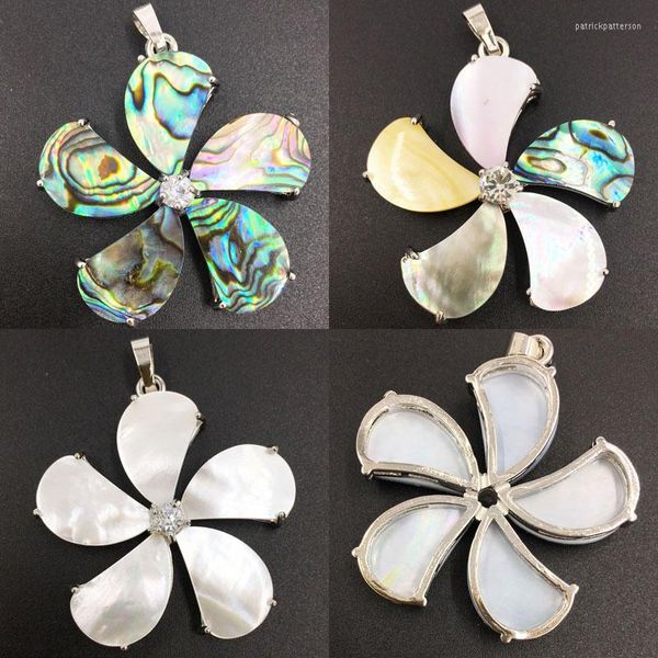 Anhänger Halsketten Schöner Schmuck Zealand Abalone Perlmutt Muschel Blume Damen Herren Perle PWB736