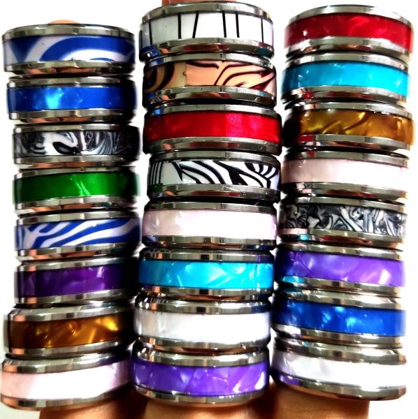 30 teile/los Einzigartiges design Top Mixed Edelstahl Shell Ring Hohe Qualität Comfortfit Männer Frauen Ehering Ring Heißer Schmuck