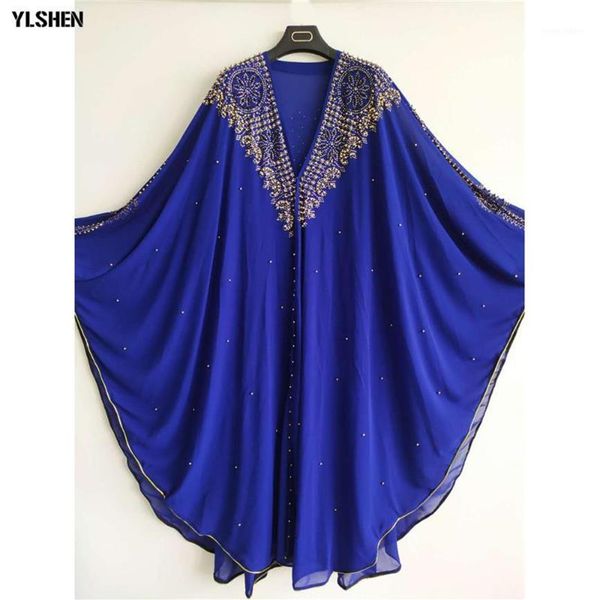 Vestidos africanos de luxo para mulheres novas roupas africanas Dashiki Diamond Abaya Dubai Robe noite vestido muçulmano longo capuz capa1258k