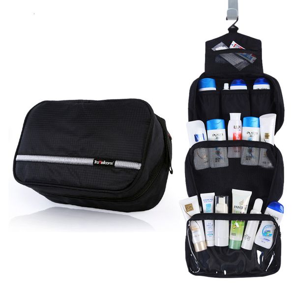 Kosmetiktaschen Hüllen Herren Kulturbeutel Schwarz Reisekosmetiktasche Toilettenartikel Organizer Wasserdicht Make-up Aufbewahrung Neceser Hängendes Badezimmer Kulturbeutel 230711