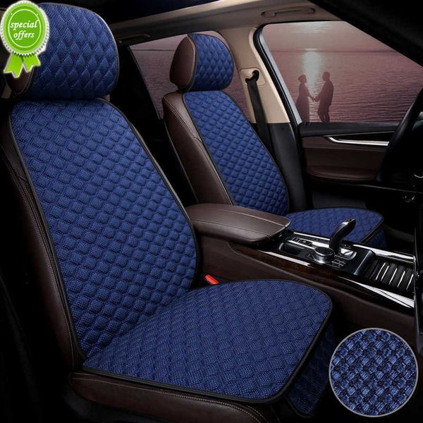 Nova capa de assento de carro de verão antiderrapante frente traseira encosto protetor de linho protetor de assento automático almofada antiderrapante em acessórios para carro