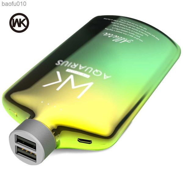 WK Power Bank 10000mah 2 USB -портативная зарядка Bateria extera movil poverbank 10000mah для Powerbank 18650 Xiaomi iPhone Huawei L230712