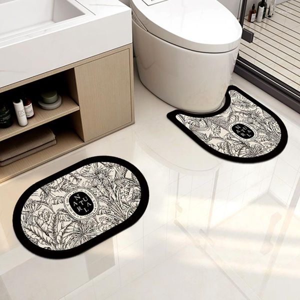 Tappetini da bagno ins tappeti per bagno e tappetino impostato un pavimento non slittata a forma di diatomaceo super assorbente