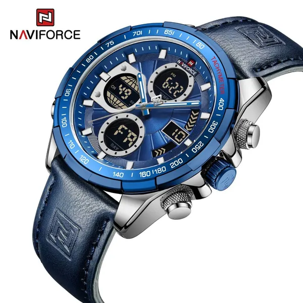 AutoAmtic Mens Watch Chase Chronograph Blue Leather Strap BAP2