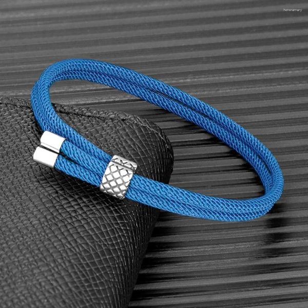 Braccialetti con ciondoli MKENDN Braccialetto in corda impermeabile da surfista in acciaio inossidabile retrò creativo Uomo Donna Design a doppio strato intrecciato a mano Spiaggia