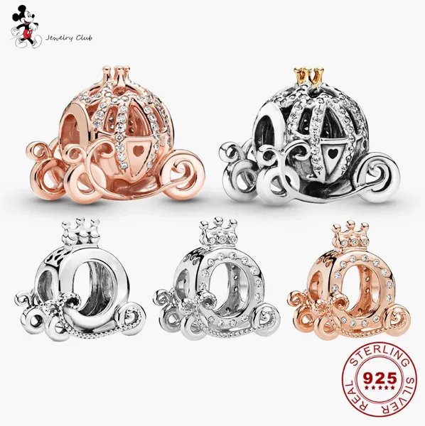 Pandora Charm için 925 Gümüş Boncuklar Takılar Cilalı Taç O Taşıma Takımı Set Kolye Diy İnce Boncuk Takı