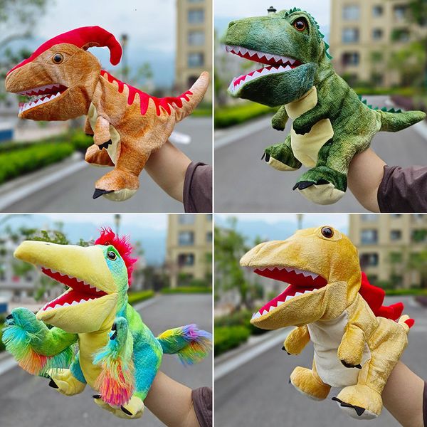 Scatola cieca Marionette fatte a mano piene di peluche Dinosaur Finger Puppet Story Telling Puppet Animal Doll Tyrannosaurus Rex Giocattolo educativo per bambini 230711