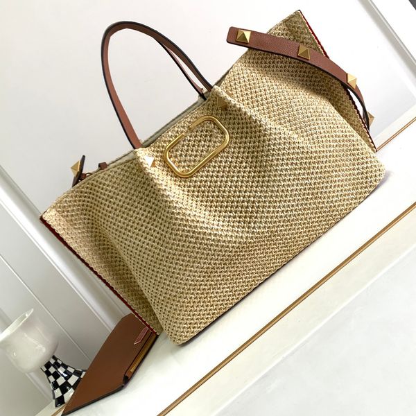 7A Дизайнерские сумки Роскошные качественные вязаные пляжные сумки с высокой имитацией Женские соломенные сумки