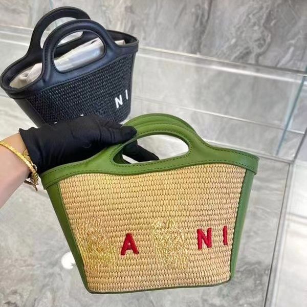 Großhandel Marney Woven Gemüse Korb Tasche Nische Tragbare Stroh-Gewebte Tasche Mode Tragbare Schulter Messenger Taschen für Frauen