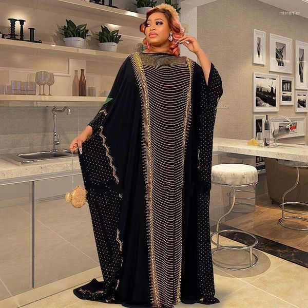 Freizeitkleider Muslimisches Kleid mit langen Fledermausärmeln Damenkleid Drilling National Snow Spinning Loose Abaya für Frauen Weibliche Kleidung