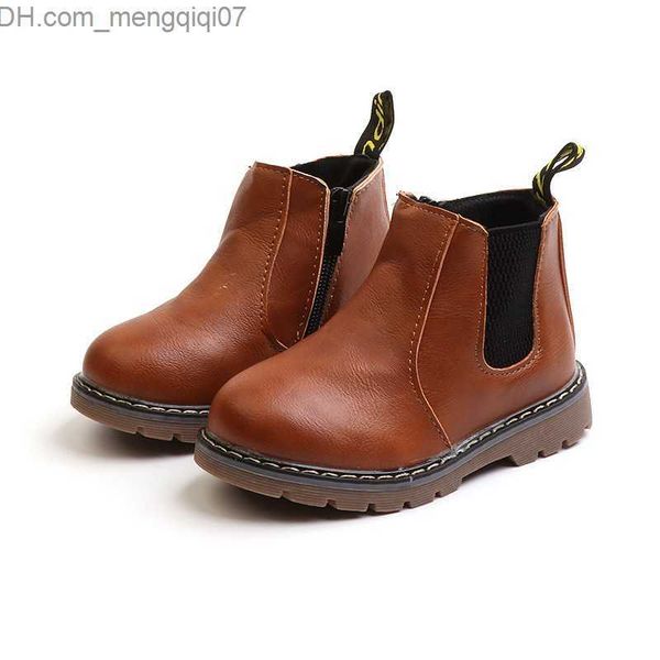 Tênis Sapatos Infantis Moda Botas Infantis 2023 Outono e Inverno Botas de Equitação de Couro Macio Pele Quente Botas de Tornozelo para Meninos Bebê Meninas Sapatos Casuais Z230712