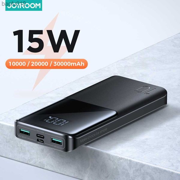 Joyroom 15W Power Bank 30000mAh 5V/3A Ricarica rapida Powerbank 20000mAh Caricabatteria esterno portatile PoverbankPer Smartphone L230712