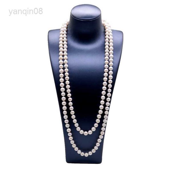 Anhänger Halsketten Perle Lange Halskette Natürliche Süßwasser Weiße Perle Lange Pullover Kette Verlobungskleid Halskette Frauen Lange Halskette HKD230712