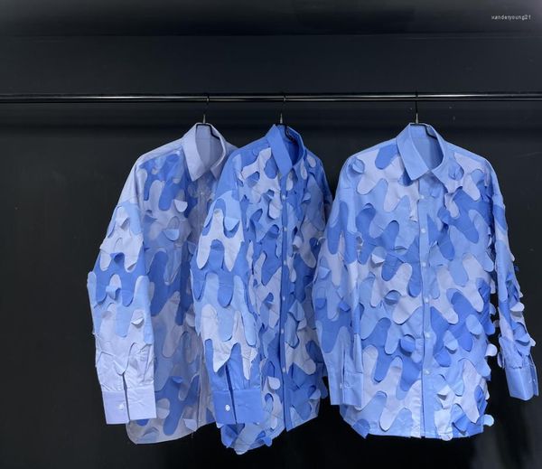 Женские блузок Speernean Spring и летняя синяя рубашка Высококачественные лоскутные рубашки с длинными рукавами для женщин